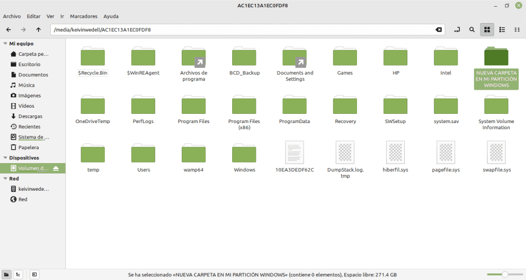 Desactivando la opción de "Activar inicio rápido (recomendado)" en Windows ya podremos crear carpetas, copiar, mover y eliminar archivos en Linux.