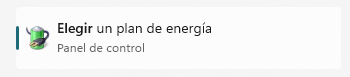 Elegir un plan de energía para desactivar el inicio rápido de Windows.